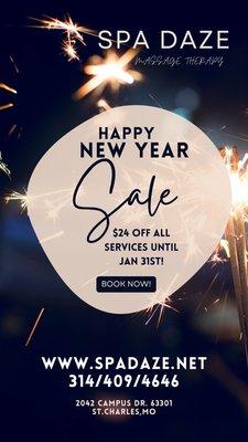 Cheers to the New Year!!! Let's start the New Year off right!! Take $24 off of all of our services for the month of January!! Book your appo