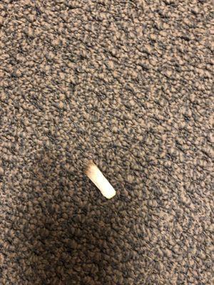 Cigarette/marihuana butt on hallway carpet ... fire?