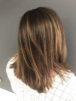 Caramel Balayage, Smudge Root, & BlowOut Style!