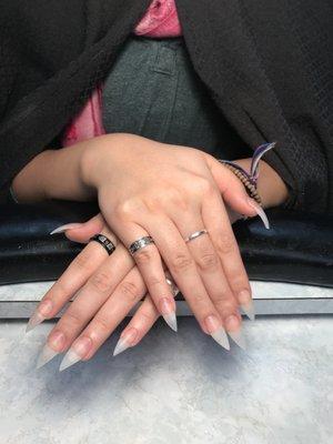 Acrylic nails before polish