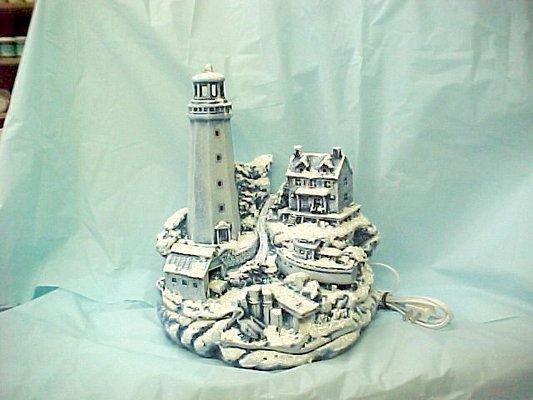 Lighted lighthouse scene