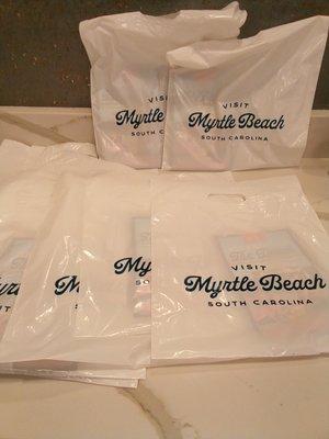 Welcome "Visit Myrtle Beach South Carolina" souvenir bags