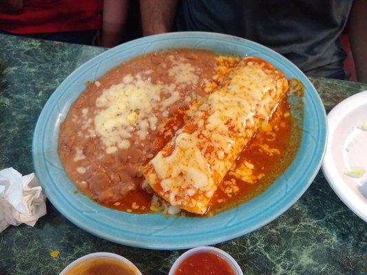 Burrito with refried beans