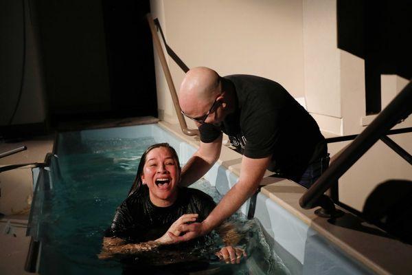 Baptism in service, March 2022