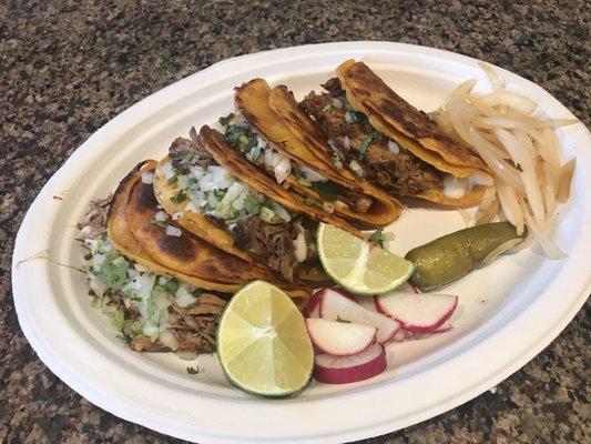 Brisket Plancha! Griddled handmade corn tortilla taco.