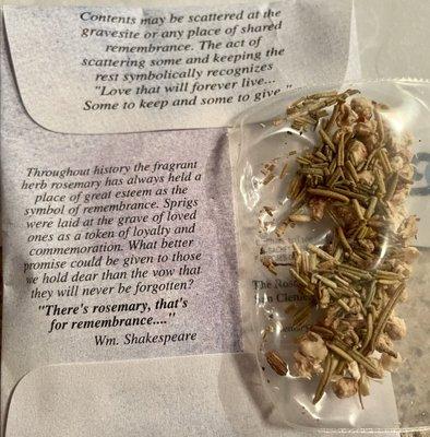 Did you know?  Rosemary for remembering.