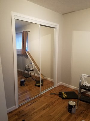 Installed new mirror sliding doors