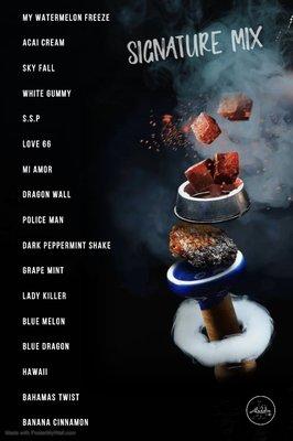 Hookah menu mix flavors