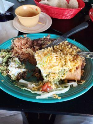 Delish chimichanga... best Mexican food around.