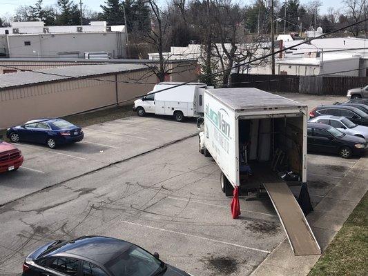 Moving truck outside my apartment