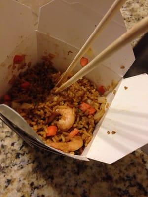 Shrimp Fried Rice. Shrimp was perfect; not over cooked like most places.