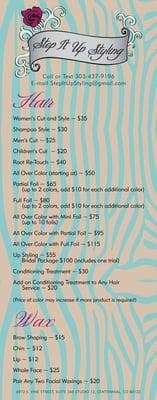 Price list