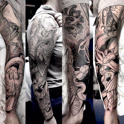 In progress sleeve Myk is working on