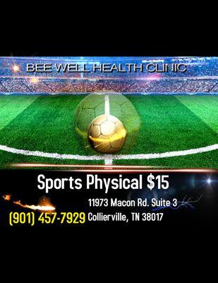 Sports Physical Promotion for September $15