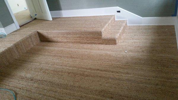 Check out this incredible wall to wall jute carpeting we installed for a client!