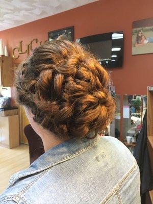 An updo on super long hair