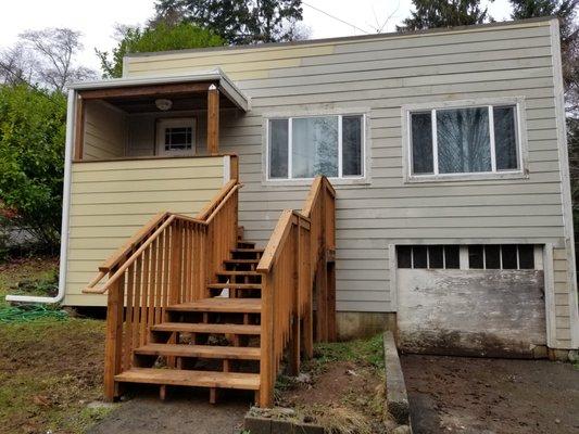 new porch,siding and stairs