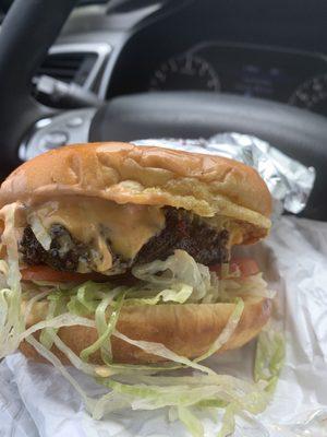 Deluxe Wagyu Steakhouse Burger with bacon.