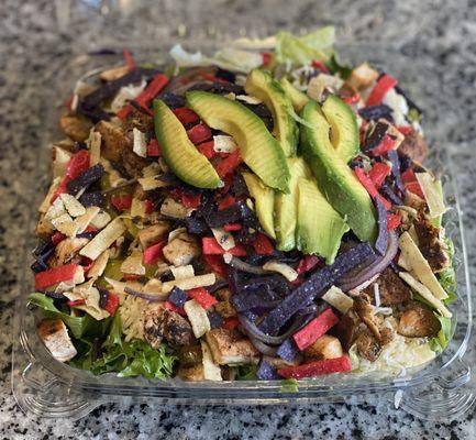 Todays meal for me and even with the tortilla strips still within my macros for the day ;) Southwest chicken salad Delicious as always!