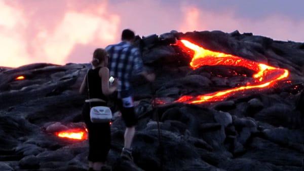 Lava Flow at Sunset