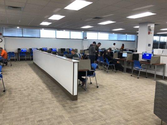 Large computer lab.