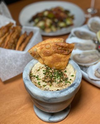 Hummus & Scallion Pancakes for dipping