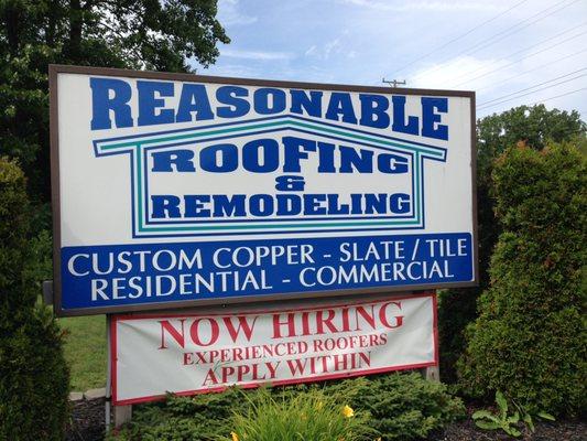 this is reasonable roofings sign