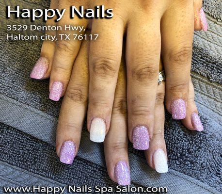 Dipping Powder Nails. Happy Nails salon. 3529 Denton Hwy Ste A, Haltom City 76117