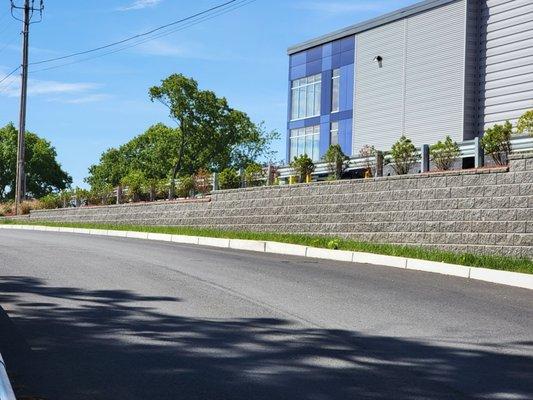 Retaining wall built on commercial property