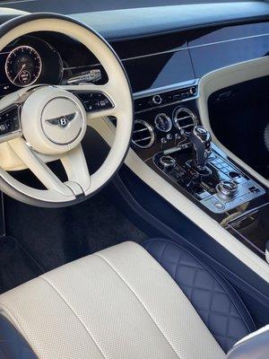 Premium Interior Detail on White Bentley