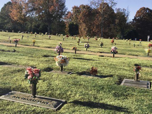 Our cemetary is divided into serene gardens.