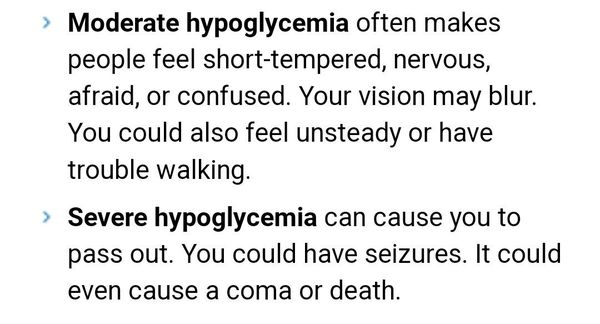 Moderate Hypoglycemia & Severe Hypoglycemia  Source: MyHealth.Alberta.ca