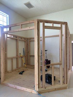 Framing for display windows in our showroom