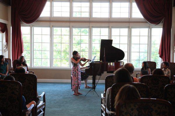 Carter on the violin.