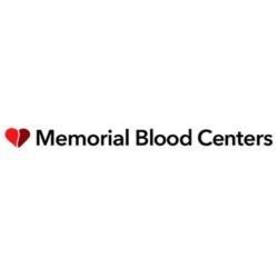 Memorial Blood Centers logo (white background, black text, red heart)