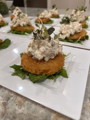 Fried Green Tomato with Shrimp Salad