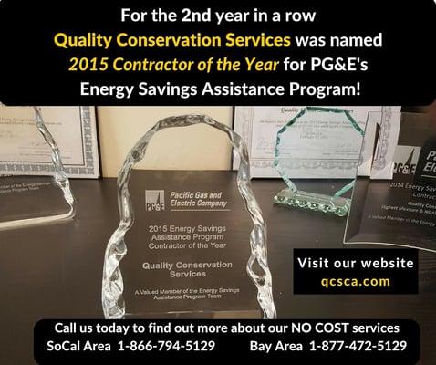 2015 ESAP Contractor of the Year for PG&E!