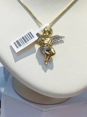 Solid gold angel pendant