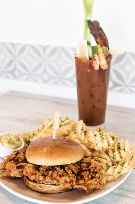 Nashville Hot Chicken Sandwich and Ultimate Bloody Mary