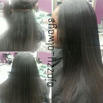 Shampoo/flat iron on natural hair