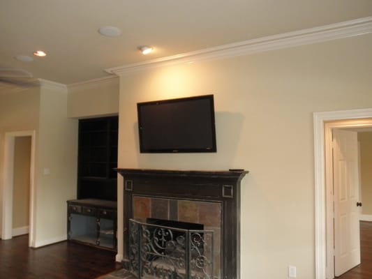 fireplace televison install with wire cocealment...Frisco