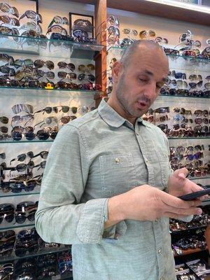 The scam artist that sold us the glasses.