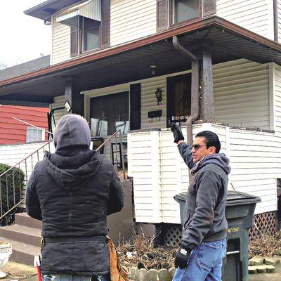 Repair done for a Habitat for Humanity Roof. We repaired damaged done by a racoon to this customer's soffit.