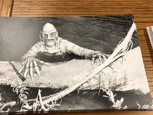 They even have postcards. This is a still from Creature From The Black Lagoon.