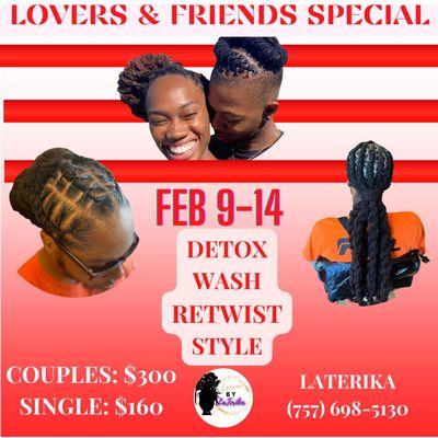 FEBRUARY SPECIAL . CALL OR TEXT LATERIKA TO BOOK (757) 698-5130