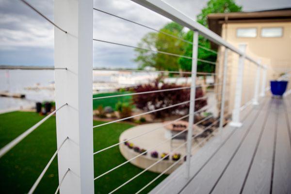 Railing with lighted post caps in Loveland, CO