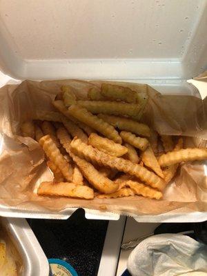 Under cooked soggy fries