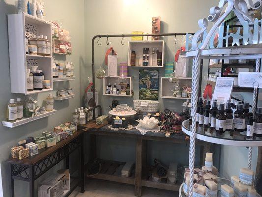 Handmade local soaps, lotions, and fragrances.