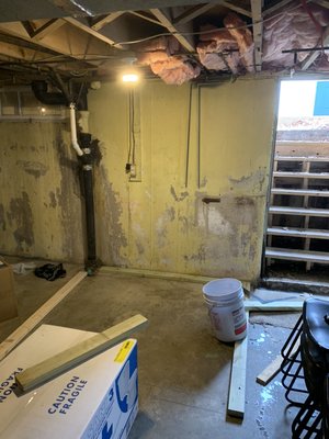 Starting Project to install a bathroom in a basement.