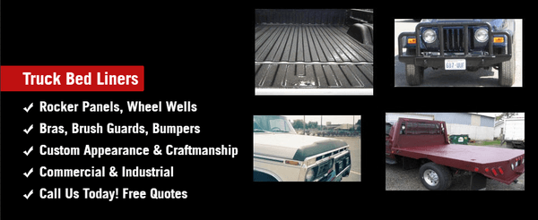 Spray On Truck Bed Liners, protective coatings for trucks, trailers, rocker panels and more!